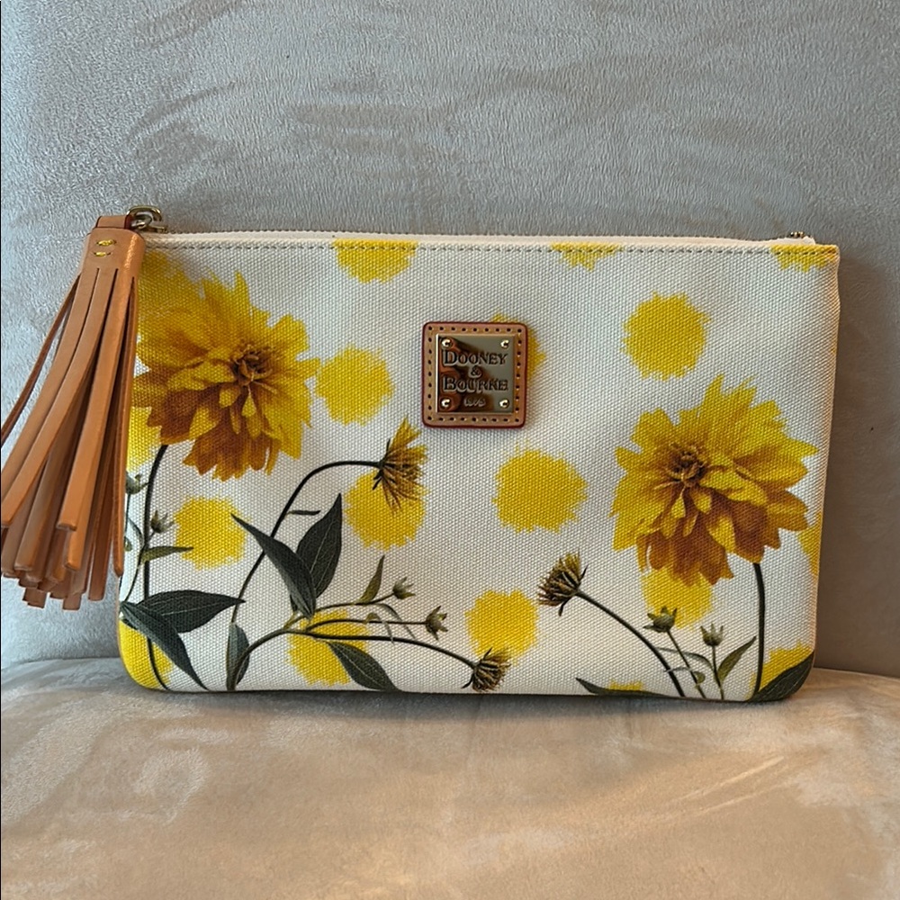 Dooney & Bourke White and Yellow Floral Clutch